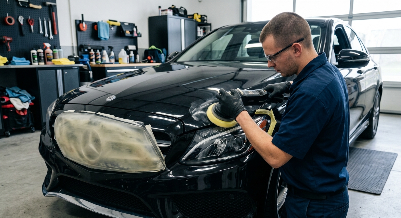 Professional Headlight Cleaning Services in Lakewood, NJ for cloudy car headlights