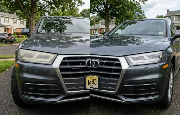 Headlight restoration in Wall Township, NJ before and after cloudy lens treatment